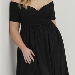 Torrid black off the shoulder v neck dress